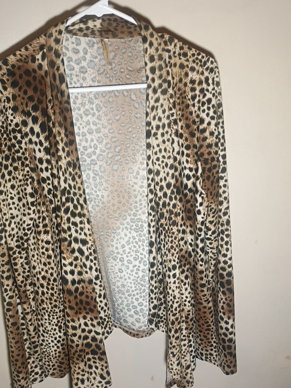 Leopard Print Open-Front Camisole Top - Brown